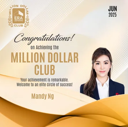 ERA Real Estate Million Dollar Club award, June 2025, naming Mandy Ng.