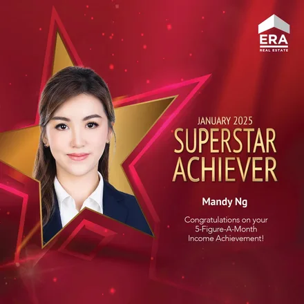 ERA Real Estate Superstar Achiever award, January 2025, naming Mandy Ng for a five-figure monthly income.